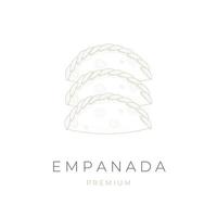 Empanada Elegant Line Art Illustration Logo vector