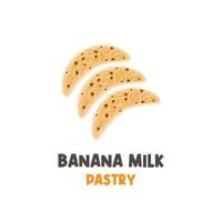 ilustración del logotipo de un pastel de leche de plátano vector