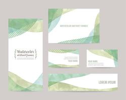 watercolor vector background templates for card, leaflet, business card, banner