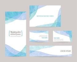 watercolor vector background templates for card, leaflet, business card, banner