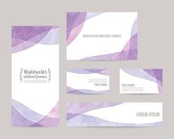 watercolor vector background templates for card, leaflet, business card, banner