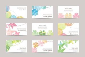 Hand drawn vector business card templates