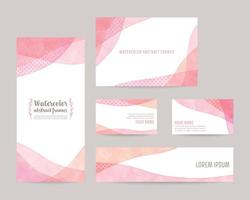 watercolor vector background templates for card, leaflet, business card, banner