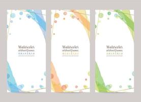 Vector design templates with colorful watercolor bubbles, gold lines. leaflet cover