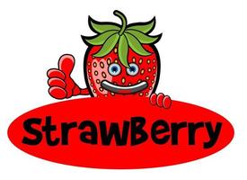 Smile strawberry Banner vector