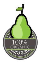 pear Organic label vector