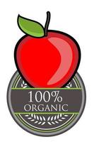 apple red Organic label vector