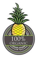 pinaple Organic label vector