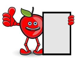 banner de fruta roja de manzana vector