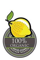 lemon Organic label vector