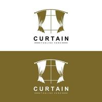 Home And Exhibition Curtain Logo Design, Building Decoration Vector Illustration