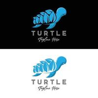 Sea Turtle Logo Design Protected Amphibian Marine Animal Icon Illustration, Vector Brand Corporate Identity