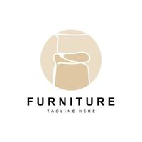 furniture logo, home furnishing design, room icon illustration, table, chair, lamp, frame, clock, flower pot vector