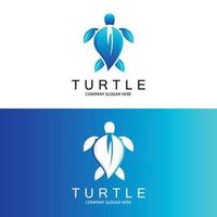 Sea Turtle Logo Design Protected Amphibian Marine Animal Icon Illustration, Vector Brand Corporate Identity