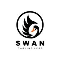 Swan Logo Design, Duck Animal Illustration, Company Brand Template Vector