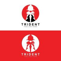 Trident Logo Template Vector Icon Design, god war weapon, spear power of the ocean