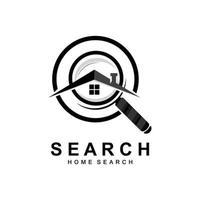 Search Logo Design, Detective Illustration, Home search, Glass Lens, Company Brand Vector