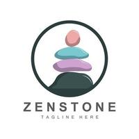 diseño de logotipo de piedra de equilibrio, piedra de terapia vectorial, piedra de masaje, piedra caliente y zenstone, ilustración de marca de producto vector