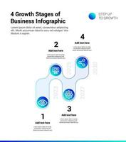 4 etapas de crecimiento de la infografía empresarial. vector