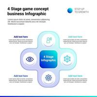 4 Stage game concept infographic Light version vector