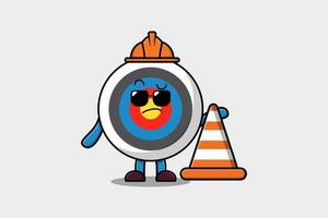 Construction worker Archery target cute character vector