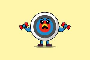 Cute cartoon Archery target character is fitness vector