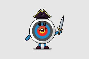 cartoon mascot character Archery target pirate vector