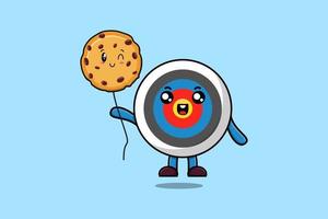 Cute cartoon Archery target floating with biscuits vector