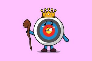 cartoon Archery target wise king with golden crown vector