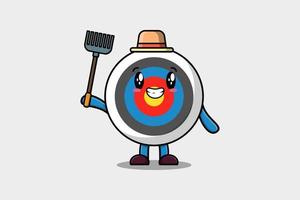 Cute cartoon Agricultural worker Archery target vector