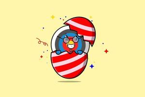 Cute cartoon Archery target coming out from easter vector