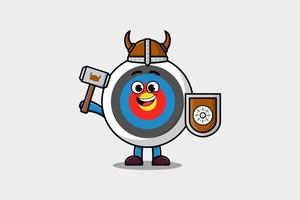 personaje de dibujos animados tiro con arco objetivo pirata vikingo vector