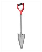 Vector Illustration shovel isolated on white background. Carpentry hand tools with wooden handle.