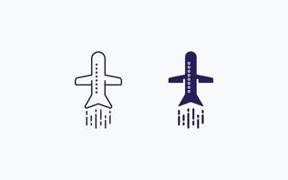 vuelo, icono de vector de avión