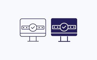 Approved password, password reset vector icon