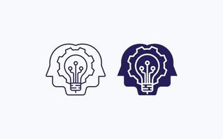 Human brain and technology Ai Process vector icon