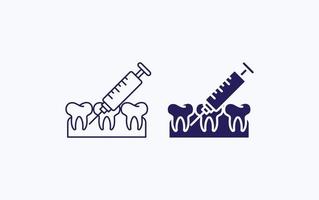 Dental treatment, Teeth vaccination, syringe vector icon