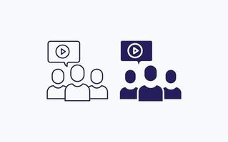 ad video users, digital marketing, chat video vector icon