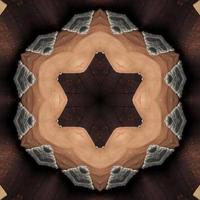 Abstract kaleidoscope background. Beautiful multicolor kaleidoscope texture. Unique kaleidoscope design. with a light brown base color and surrounded by dark brown, and box dimensions photo