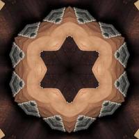 Abstract kaleidoscope background. Beautiful multicolor kaleidoscope texture. Unique kaleidoscope design. with a light brown base color and surrounded by dark brown, and box dimensions photo