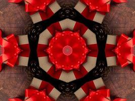 Abstract kaleidoscope background. Beautiful multicolor kaleidoscope texture. Unique kaleidoscope design. with red and brown base colors photo