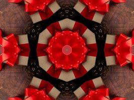 Abstract kaleidoscope background. Beautiful multicolor kaleidoscope texture. Unique kaleidoscope design. with red and brown base colors photo