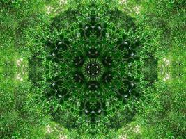 Abstract kaleidoscope background. Beautiful multicolor kaleidoscope texture. Unique kaleidoscope design. with dark green and light green base colors photo
