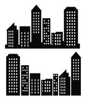 Building vector set illustrations of a silhouette of city structures in outlines beneath different developments are utilized in high-rise and low-rise outlines urban vector