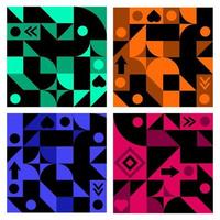 Cover Set illustration geometric pattern with basic pop Art design elements. Collection of brochures, posters, banners, flyers, and cards. vector