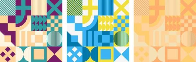 Geometric vector pattern design in Bauhaus styles, background design, for web design, business card, invitation card, poster, landing page, book cover design.