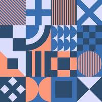 Geometric vector pattern design in Bauhaus styles, background design, for web design, business card, invitation card, poster, landing page, book cover design.