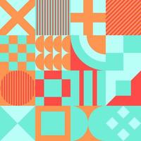 Geometric vector pattern design in Bauhaus styles, background design, for web design, business card, invitation card, poster, landing page, book cover design.