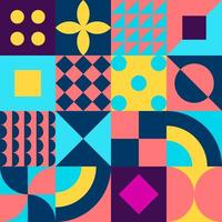 Geometric vector pattern design in Bauhaus styles, background design, for web design, business card, invitation card, poster, landing page, book cover design.