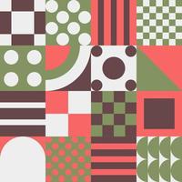 Geometric vector pattern design in Bauhaus styles, background design, for web design, business card, invitation card, poster, landing page, book cover design.